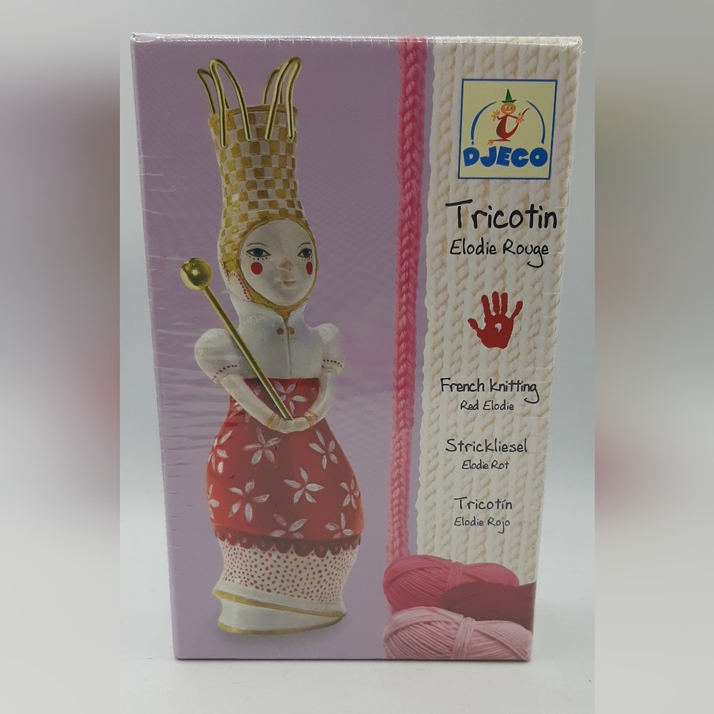 Djeco French Spool Knitting Doll Kit Sealed Red Elodie